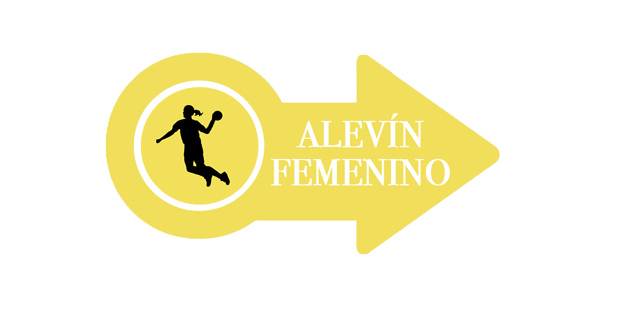 flecha dorada con la silueta de una jugadora y el texto de Alevín Femenino