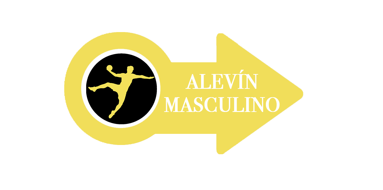 flecha dorada con la silueta de un jugador y el texto de Alevín Masculino