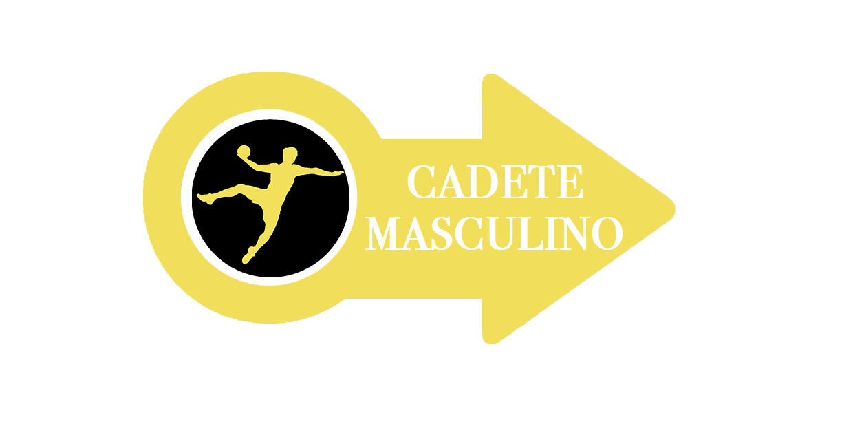 flecha dorada con la silueta de un jugador y el texto de Cadete Masculino
